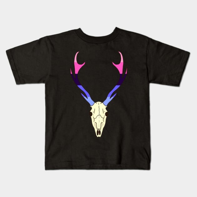 Omnisexual Pride Deer Skull Kids T-Shirt by whizz0